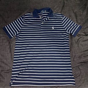 Polo by Ralph Lauren navy and white striped polo shirt size small
